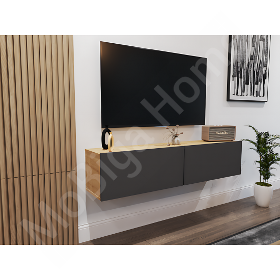Perna Duvara Monte TV Sehpası Safirmeşe Gövde Antrasit Kapak 150 cm Perna Duvara Monte TV Sehpası Safirmeşe Gövde Antrasit Kapak 150 cm