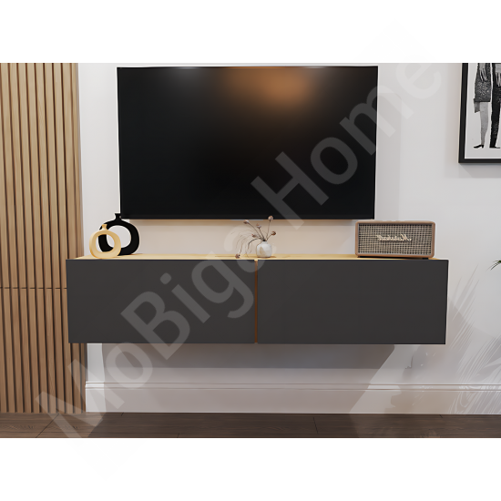 Perna Duvara Monte TV Sehpası Safirmeşe Gövde Antrasit Kapak 150 cm Perna Duvara Monte TV Sehpası Safirmeşe Gövde Antrasit Kapak 150 cm