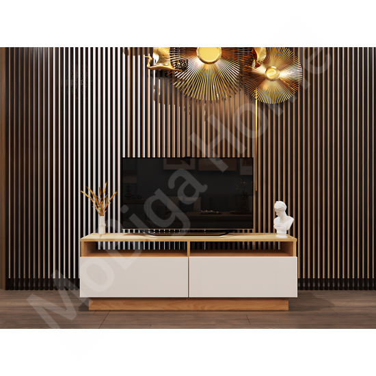 Modena TV Sehpası - Safirmeşe Gövde Beyaz Kapaklı 145 cm Modena TV Sehpası - Safirmeşe Gövde Beyaz Kapaklı 145 cm