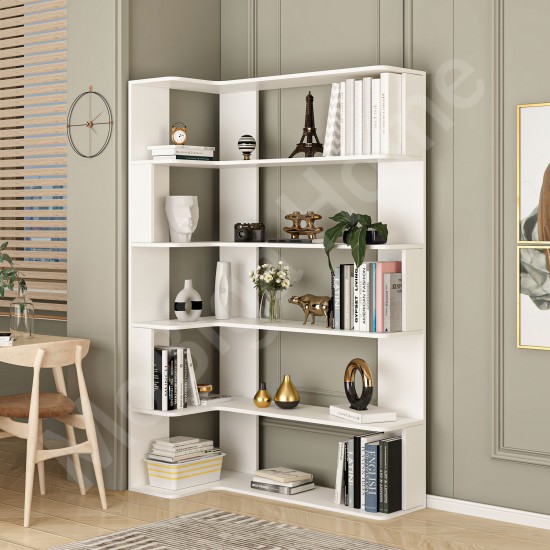 Keops Kitaplık 6 Raflı Beyaz