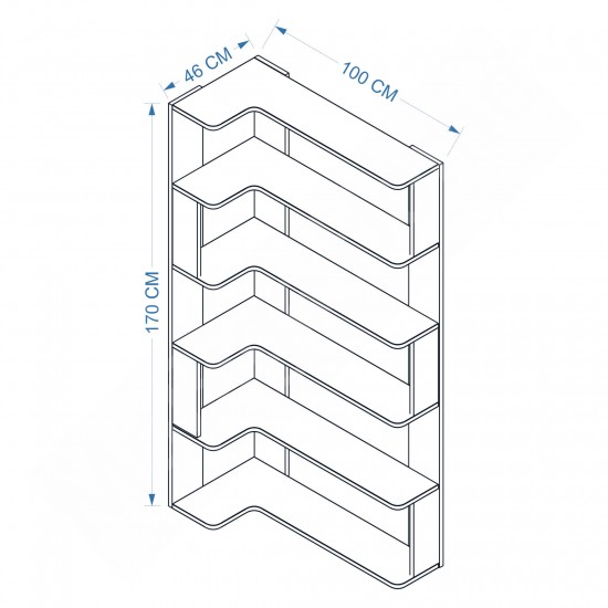 Keops Kitaplık Safirmeşe Beyaz