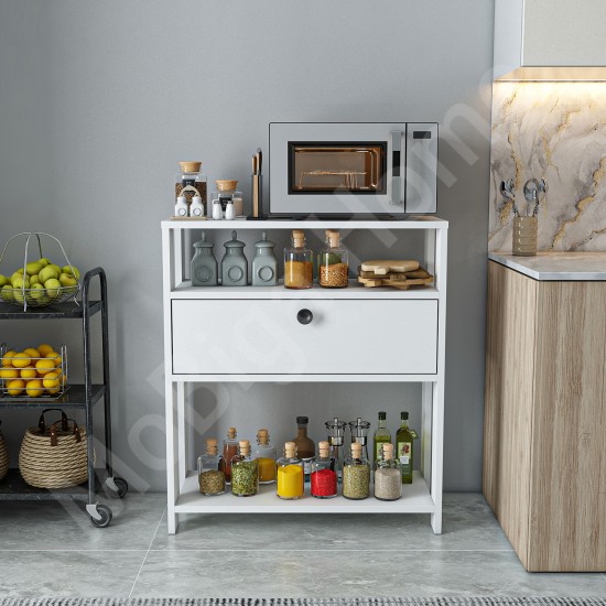 Yaris Beyaz Kahve Köşesi Raflı Çok Amaçlı Mutfak Dolabı