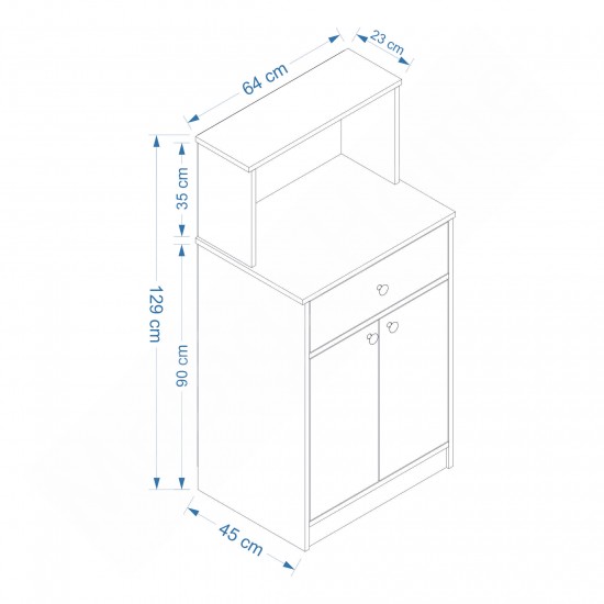 Mocha Çok Amaçlı Dolap Ceviz Beyaz