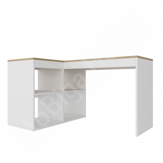 Luna L Çalışma Masası Safirmeşe Beyaz