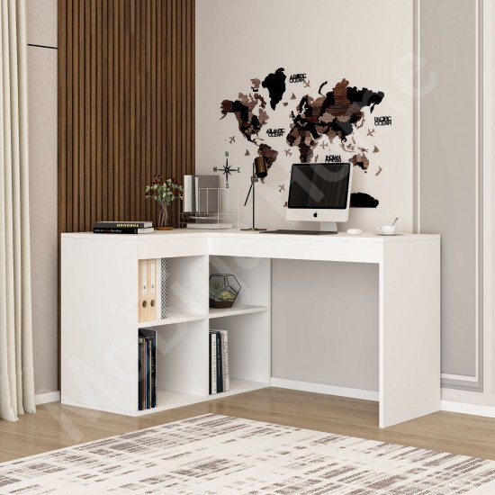 Luna Beyaz L Çalışma Masası Luna Beyaz L Çalışma Masası