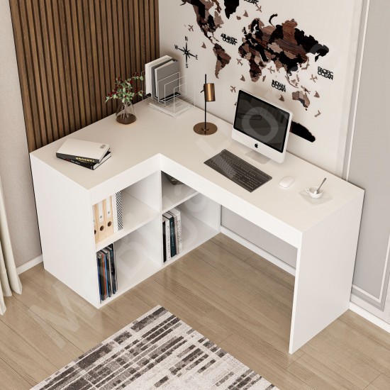 Luna Beyaz L Çalışma Masası Luna Beyaz L Çalışma Masası