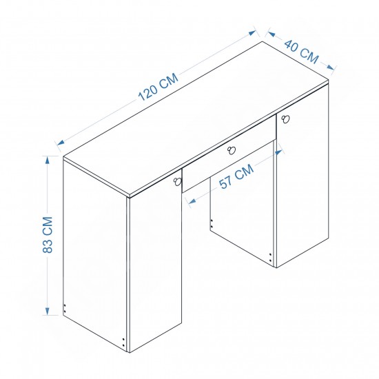 Nuuk Beyaz Makyaj Masası 