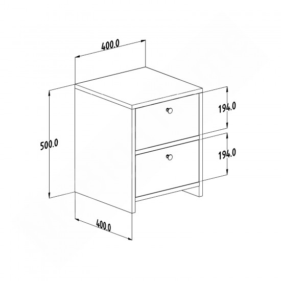 Vita Kapaklı Komodin Beyaz Vita Kapaklı Komodin Beyaz