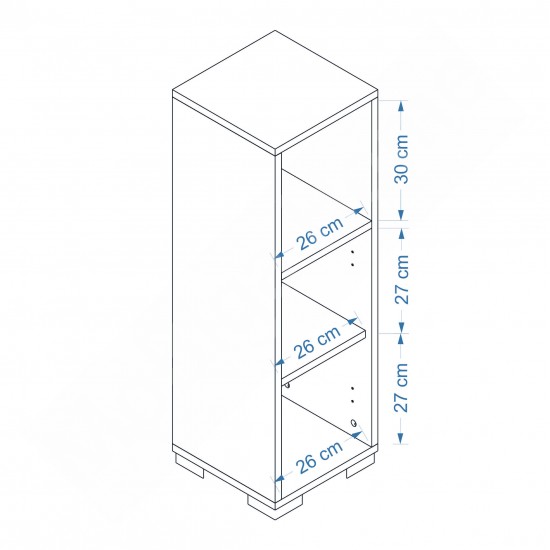 Sofia 1 Kapaklı Kitaplık Beyaz