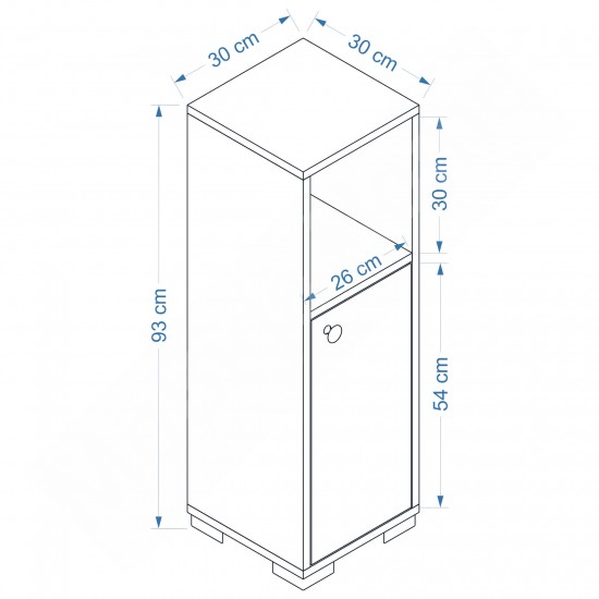 Sofia 1 Kapaklı Kitaplık Safirmeşe-Beyaz