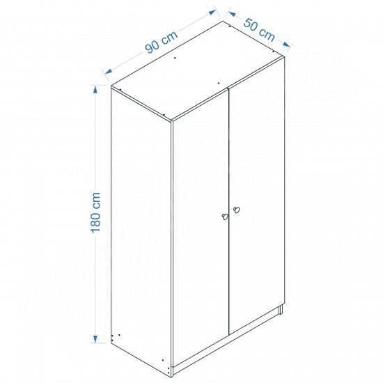 Ottowa 2 Kapaklı Gardrop Beyaz 