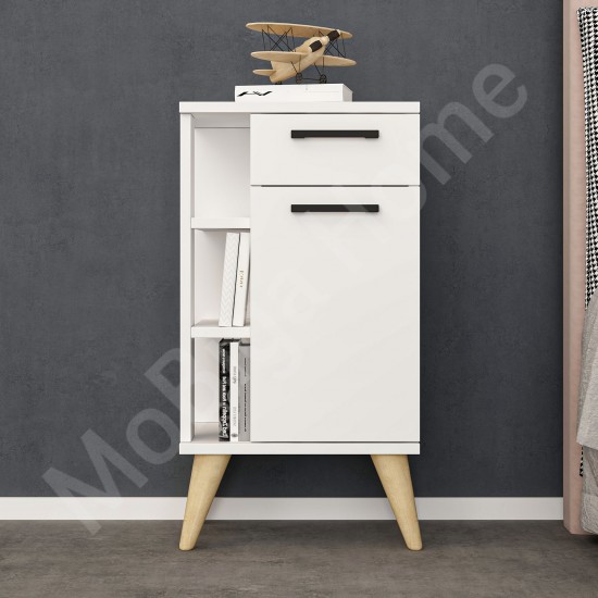 Ladin 2 Kapaklı Komodin Beyaz 