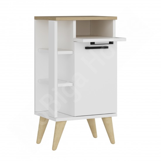 Ladin 2 Kapaklı Komodin Beyaz-Safirmeşe