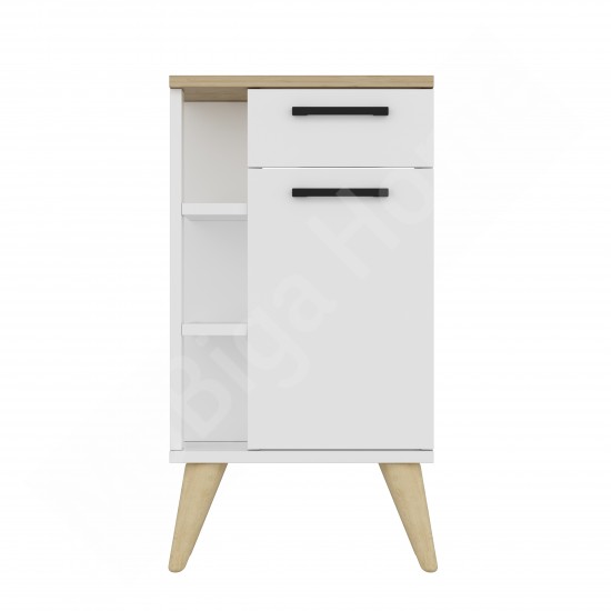 Ladin 2 Kapaklı Komodin Beyaz-Safirmeşe