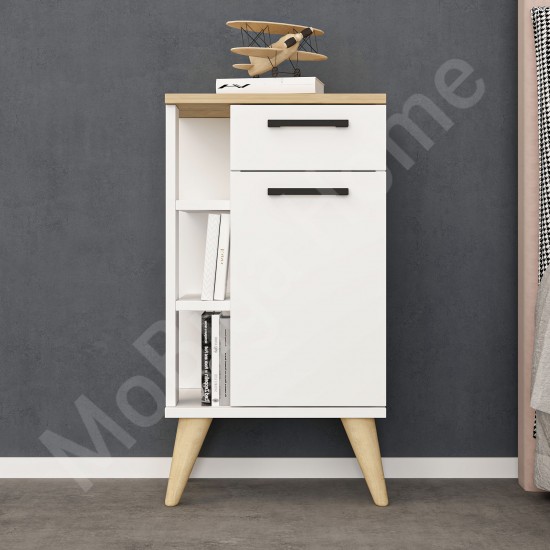 Ladin 2 Kapaklı Komodin Beyaz-Safirmeşe