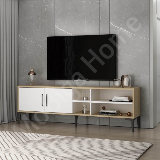 Alvin TV Sehpası Beyaz Safirmeşe