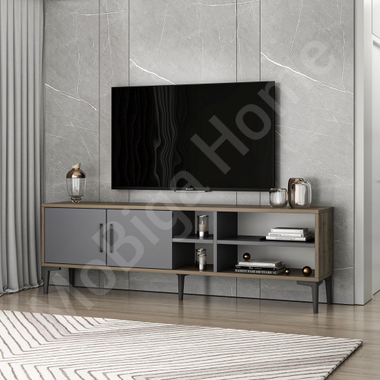 Alvin TV Sehpası Antrasit Ceviz