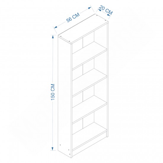 Monako Kitaplık Antrasit