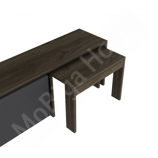 Oslo TV Ünitesi 180 Cm Sehpalı Antrasit Ceviz Oslo TV Ünitesi 180 Cm Sehpalı Antrasit Ceviz