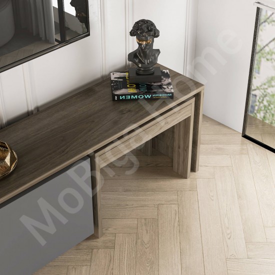 Oslo TV Ünitesi 180 Cm Sehpalı Antrasit Ceviz Oslo TV Ünitesi 180 Cm Sehpalı Antrasit Ceviz