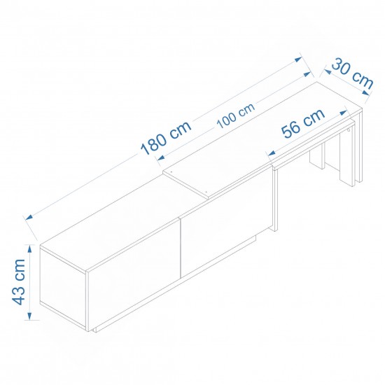 Oslo TV Ünitesi 180 Cm Sehpalı Beyaz Çam Oslo TV Ünitesi 180 Cm Sehpalı Beyaz Çam