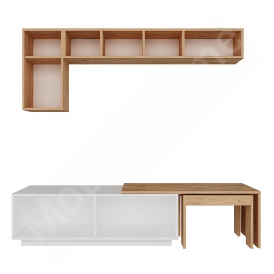 Oslo Plus TV Ünitesi 180 Cm Raflı Beyaz Çam Oslo Plus TV Ünitesi 180 Cm Raflı Beyaz Çam