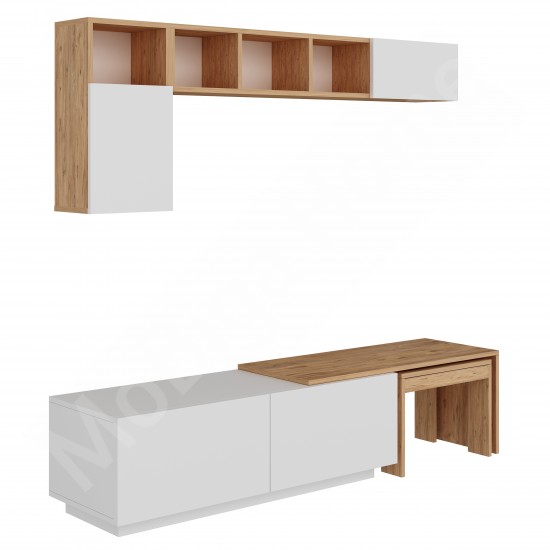 Oslo Plus TV Ünitesi 180 Cm Raflı Beyaz Çam Oslo Plus TV Ünitesi 180 Cm Raflı Beyaz Çam