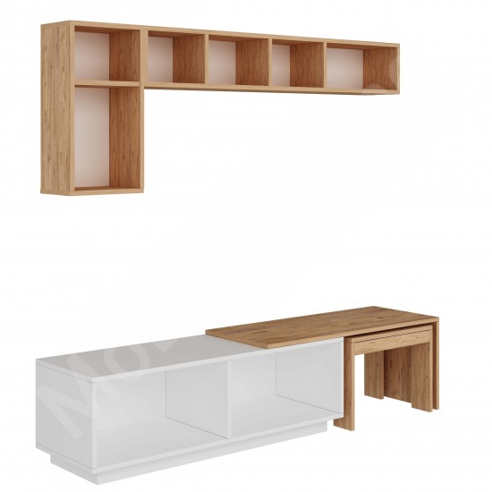 Oslo Plus TV Ünitesi 180 Cm Raflı Beyaz Çam Oslo Plus TV Ünitesi 180 Cm Raflı Beyaz Çam