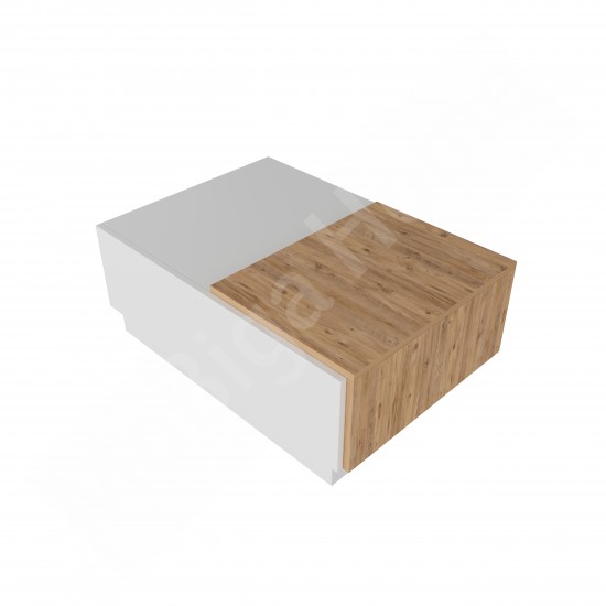 Oslo Orta Sehpa 2 Kapaklı Geniş Beyaz Çam