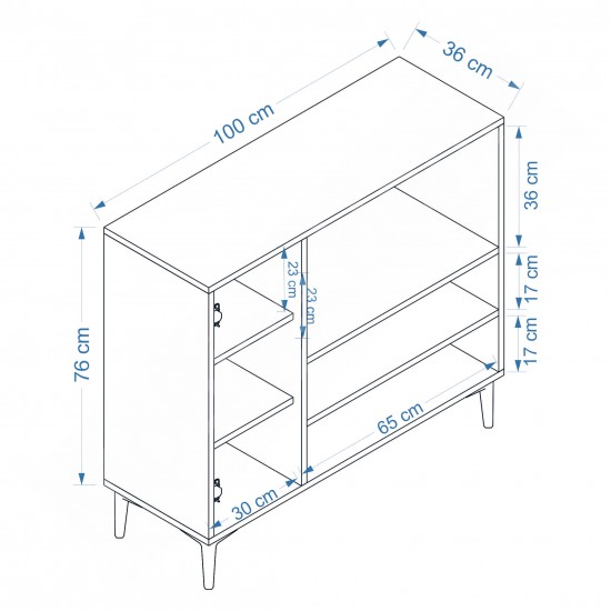 Tibet Çok Amaçlı Mutfak Dolabı Beyaz
