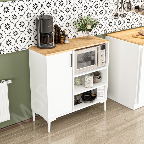 Tibet Çok Amaçlı Mutfak Dolabı Beyaz Çam 