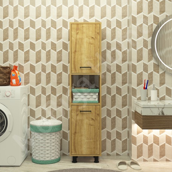 Efsa Çamaşır Sepetli Banyo Dolabı Safirmeşe 