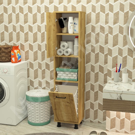 Efsa Çamaşır Sepetli Banyo Dolabı Safirmeşe Efsa Çamaşır Sepetli Banyo Dolabı Safirmeşe