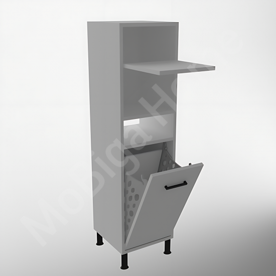 Linda Çamaşır Kirli Sepetli Banyo Dolabı Beyaz