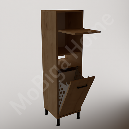 Linda Çamaşır Kirli Sepetli Banyo Dolabı Safirmeşe