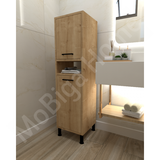 Linda Çamaşır Kirli Sepetli Banyo Dolabı Safirmeşe