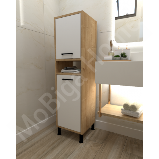 Linda Çamaşır Kirli Sepetli Banyo Dolabı Safirmeşe-Beyaz Linda Çamaşır Kirli Sepetli Banyo Dolabı Safirmeşe-Beyaz