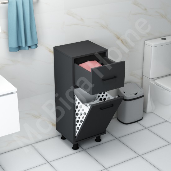Sorty Çamaşır Kirli Sepetli Banyo Dolabı Antrasit Sorty Çamaşır Kirli Sepetli Banyo Dolabı Antrasit