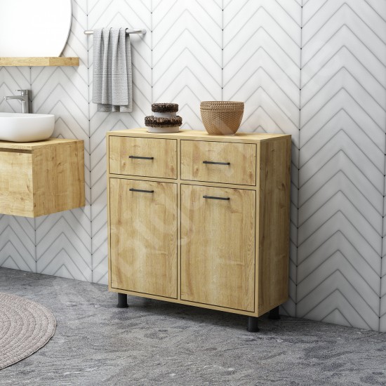 Merva Çamaşır Sepetli Banyo Dolabı Safirmeşe Merva Çamaşır Sepetli Banyo Dolabı Safirmeşe