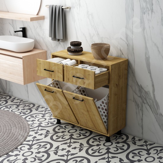 Molde Çift Çamaşır Kirli Sepetli Banyo Dolabı Safirmeşe Molde Çift Çamaşır Kirli Sepetli Banyo Dolabı Safirmeşe