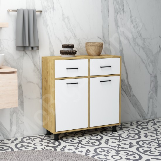 Molde Çift Çamaşır Kirli Sepetli Banyo Dolabı Safirmeşe-Beyaz Molde Çift Çamaşır Kirli Sepetli Banyo Dolabı Safirmeşe-Beyaz