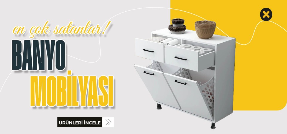 Çamaşır Sepetli Banyo Dolapları