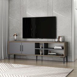 Alvin TV Sehpası Antrasit Ceviz