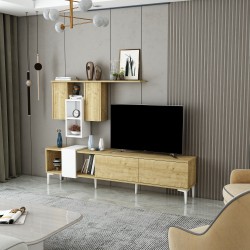 Arnis TV Ünitesi - Safirmeşe Beyaz 180 cm