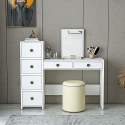 Beyrut 6 Çekmeceli Aynalı Makyaj Masası Beyaz Beyrut 6 Çekmeceli Aynalı Makyaj Masası Beyaz