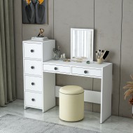 Beyrut 6 Çekmeceli Aynalı Makyaj Masası Beyaz