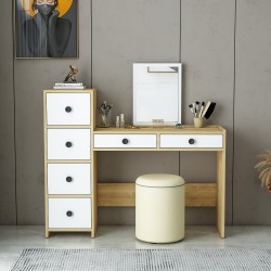 Beyrut 6 Çekmeceli Aynalı Makyaj Masası Safirmeşe-Beyaz Beyrut 6 Çekmeceli Aynalı Makyaj Masası Safirmeşe-Beyaz