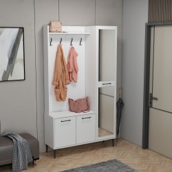 City 5 Raflı 3 Kapaklı Boy Aynalı Portmanto Askılı Vestiyer Beyaz City 5 Raflı 3 Kapaklı Boy Aynalı Portmanto Askılı Vestiyer Beyaz