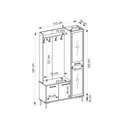 City 5 Raflı 3 Kapaklı Boy Aynalı Portmanto Askılı Vestiyer Safirmeşe-Beyaz City 5 Raflı 3 Kapaklı Boy Aynalı Portmanto Askılı Vestiyer Safirmeşe-Beyaz