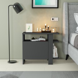 Darmian Dolaplı Raflı 2 Yönlü Komodin Antrasit